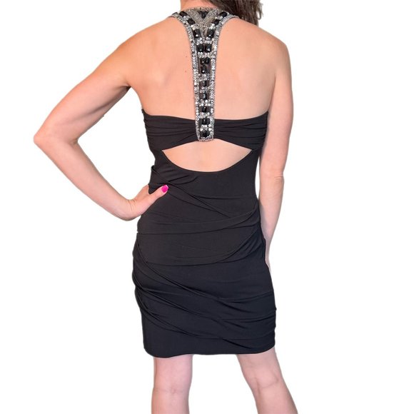 Little black dress with silver sequin detail - Picture 4 of 6